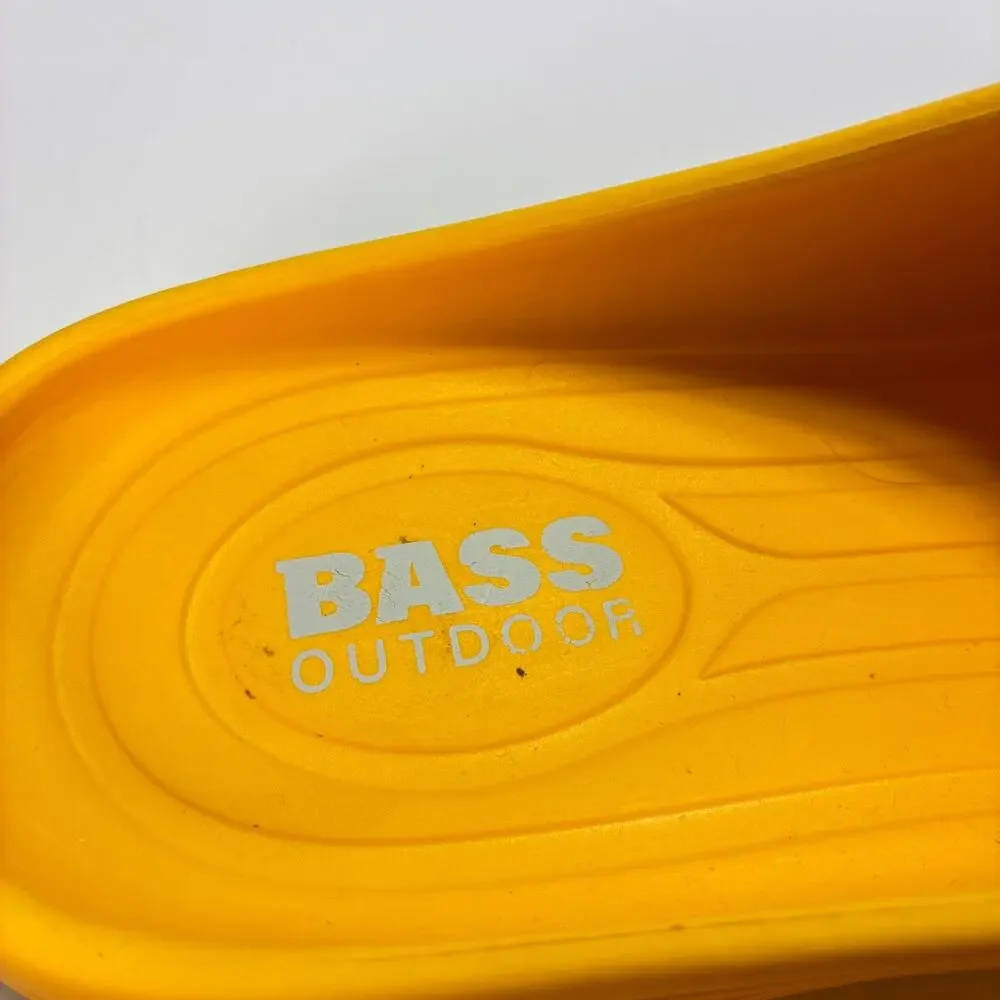 Bass Outdoor Field Clogs Bright Yellow Comfort Slip On Slide Slippers Men's Sz 8
